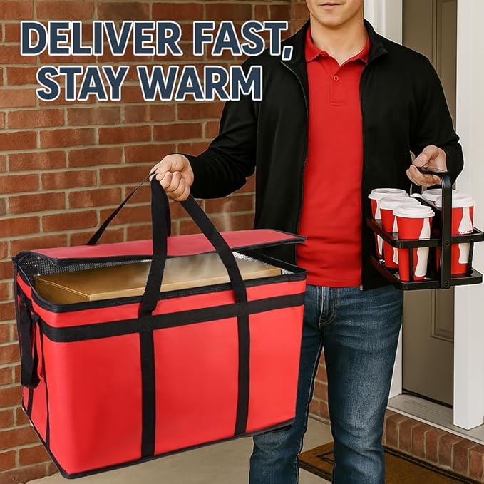 Cooler Insulated Food Delivery Bag & Drink Carrier - Image 3