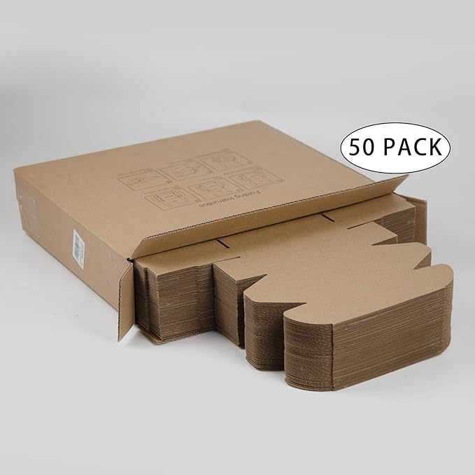 50 Pack 6.5x3.2x2.2 Inches Small Shipping Boxes, Moving Mailing Packing Box - Image 5