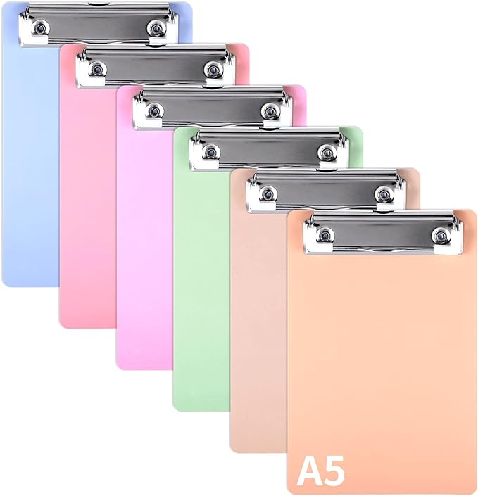 6 PCS MiNi Clipboard，Pretty Cute Small Clipboards 4×6 Inch A6 by Unknown