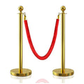 2Pcs Gold Stanchion Post Queue Velvet Ropes and Posts by SuiROYI