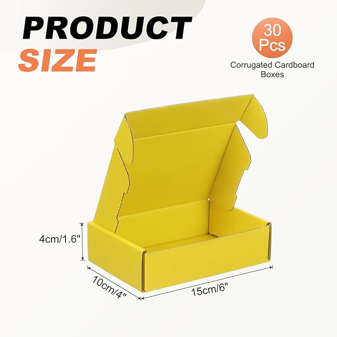 PATIKIL 6 x 4 x 1.6 Inch Shipping Boxes, 30 Pack Color Corrugated Cardboard Box - Image 2