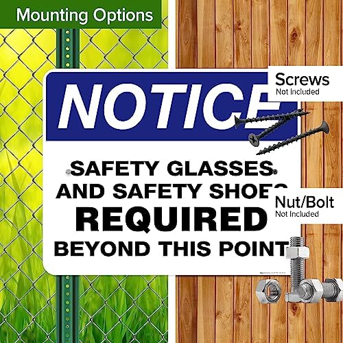 Safety Glasses and Safety Shoes Required Beyond This Point Sign, 24x30 - Image 5