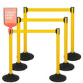 6PACK Crowd Control Stanchions Yellow Set BESEA Heavy Duty Crowd Control by BeSea
