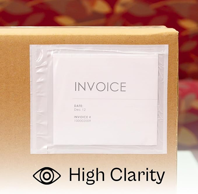 PSBM Clear Packing List Back Side Loading Plain Face Envelopes Pouches 1000 Pack - Image 7