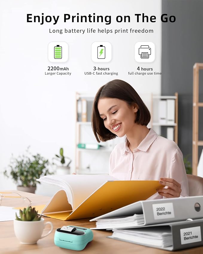 Phomemo Label Maker, M220 Thermal Label Printer, Portable Bluetooth Wireless - Image 7