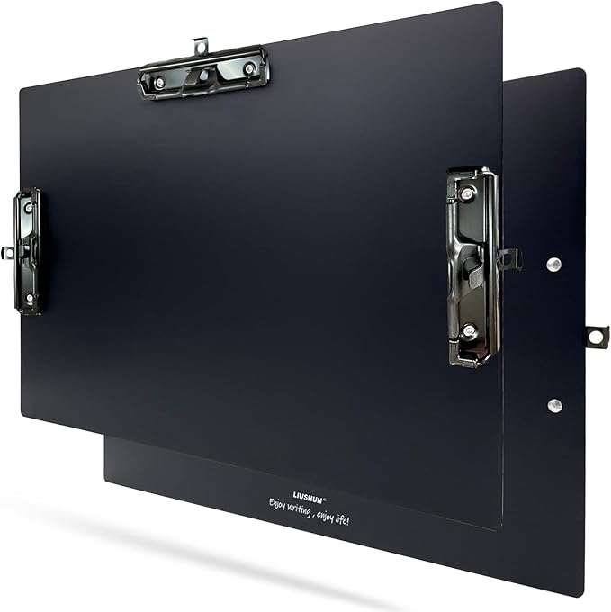 Three Black Clip Aluminum 11x17 Clipboard Metal Stainless Hangable Clipboards by Liushun