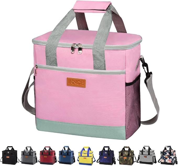 Iknoe Large Cooler Bag Collapsible 24 Can Insulated Bags Leakproof Lunch Cooler by Iknoe