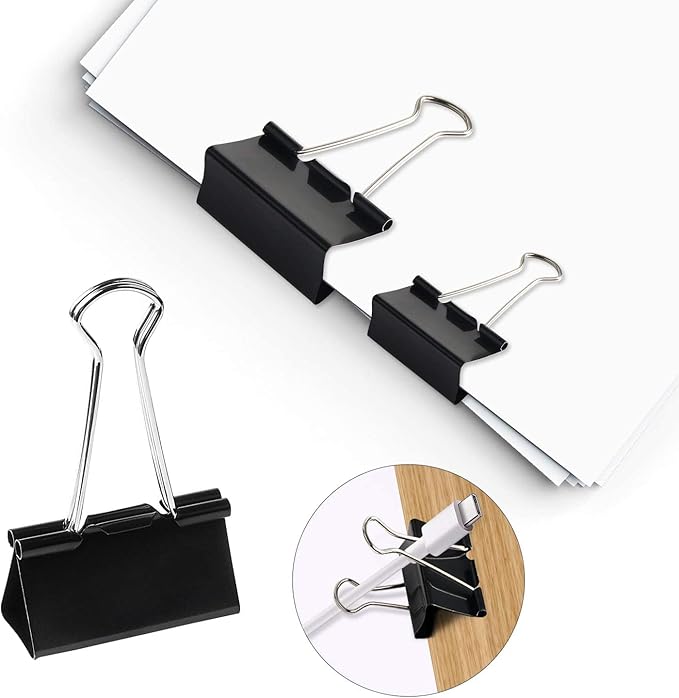 SANNIX 100 PCS Binder Clips Assorted Sizes, X Large, Mini and Micro, Binder - Image 5