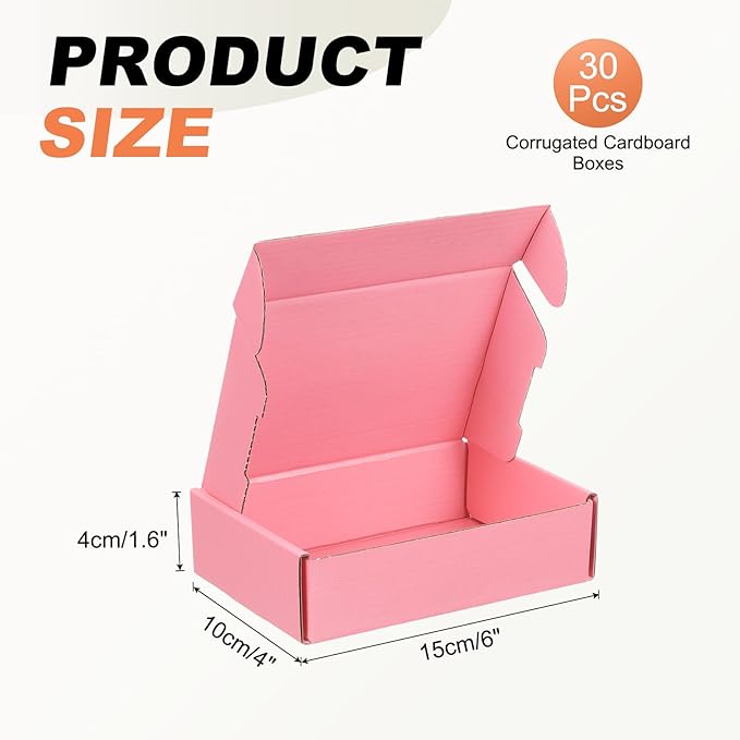PATIKIL 6 x 4 x 1.6 Inch Shipping Boxes, 30 Pack Color Corrugated Cardboard Box - Image 2