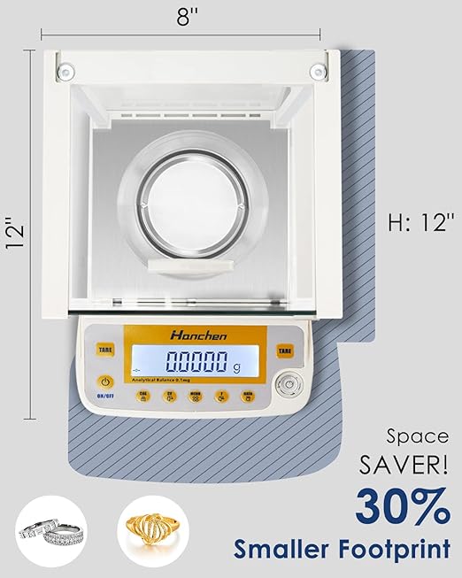 Hanchen Electronic Analytical Balance, 0.1mg 220g Precise Digital Scale - Image 4