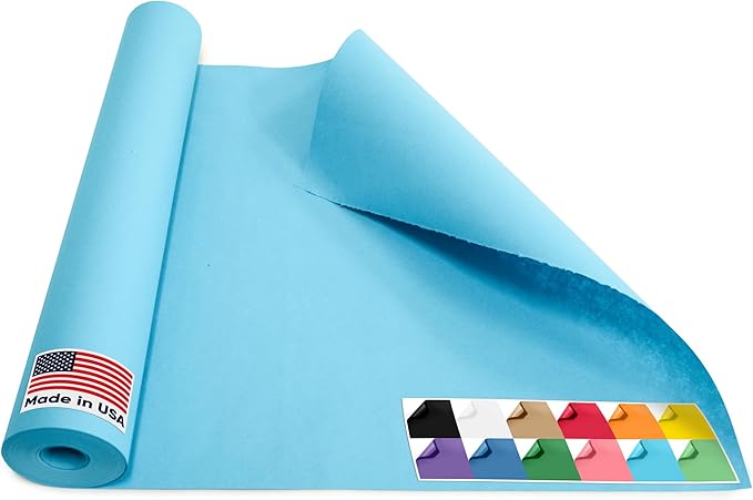 USA Made 18" x 1200" Light Blue Paper Roll, 45 lbs Thickness, American Quality by Paclord