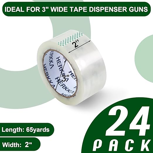 HERKKA Clear Packing Tape, 24 Rolls Heavy Duty Packaging Tape - Image 3