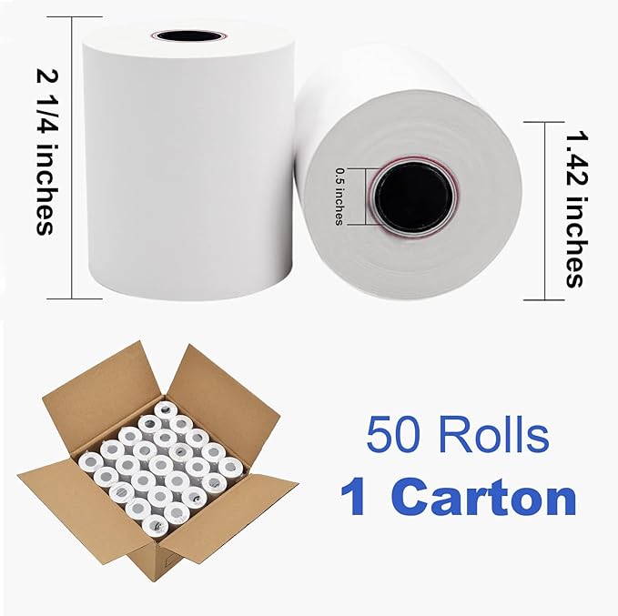 50 Rolls 2-1/4'' X 50' Thermal Receipt Paper - Image 2