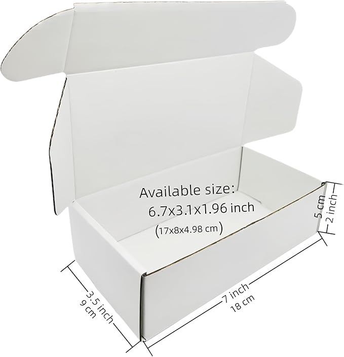 7x3.5x2 inch Small White Mailers Boxes Recyclable Corrugated Gift Box - Image 2