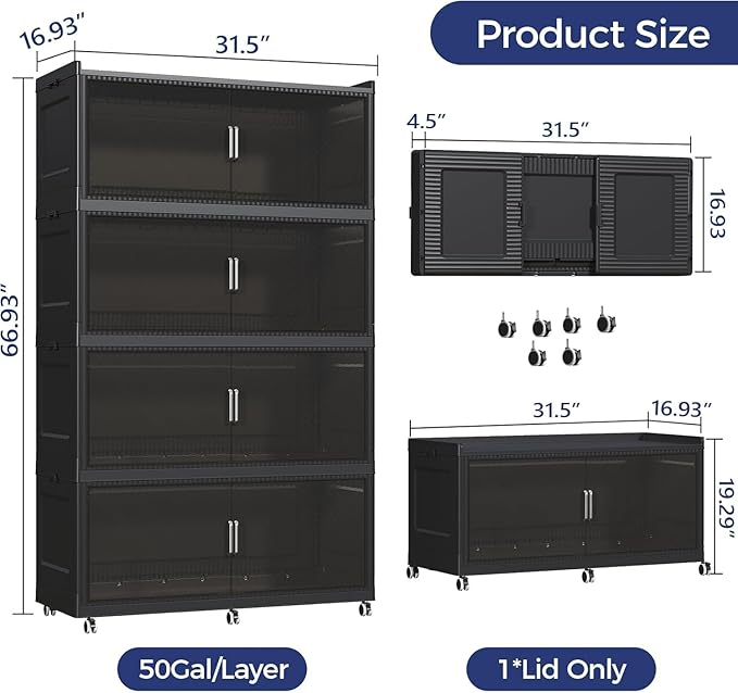 200Gal Extra Large Stackable Storage Bins - Image 2