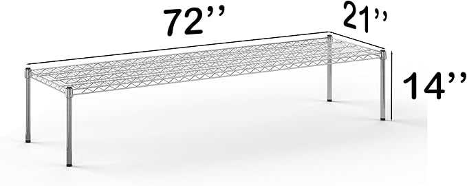 21''W x 72''L x 14''H Chrome Plated Wire Dunnage Rack | Off The Floor Storage - Image 3