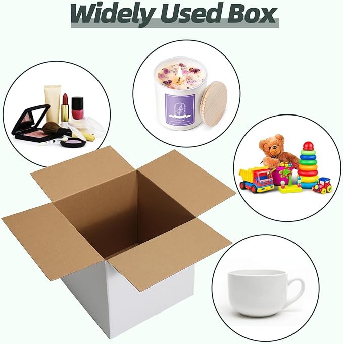 CRUGLA 10x10x10 White Shipping Boxes Set of 15 - Image 4