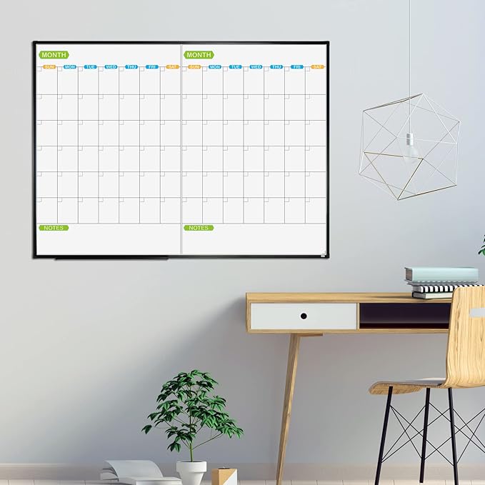 JILoffice Magnetic Dry Erase Calendar Whiteboard, 2 Month White Board Planner - Image 5
