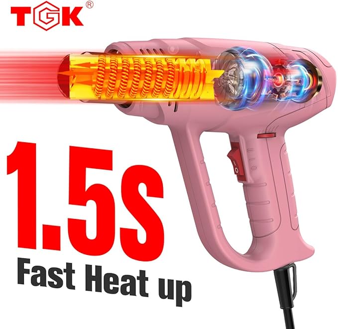 Heat Gun, TGK® 1800W Heavy Duty Hot Air Gun Kit 122℉~1202℉ Dual Temperature - Image 3