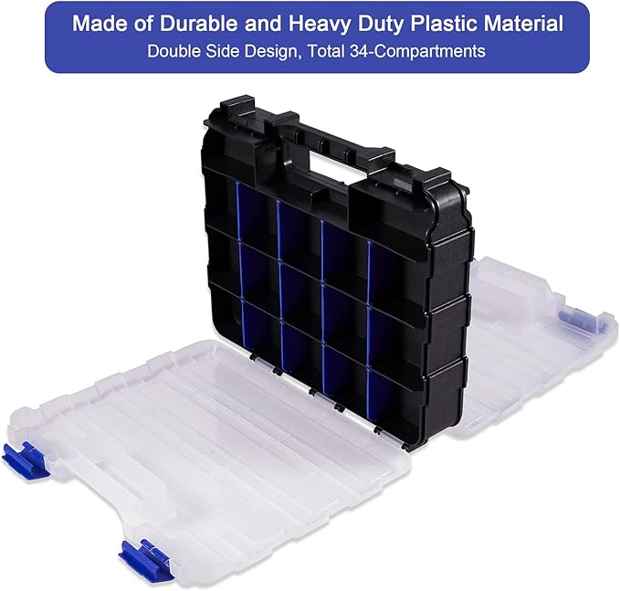 Small Parts Organizer Box Storage Case Tools Box Organizer Double Side 34 - Image 3