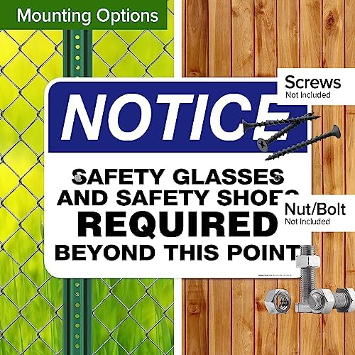 Safety Glasses and Safety Shoes Required Beyond This Point Sign, 18x24 - Image 5
