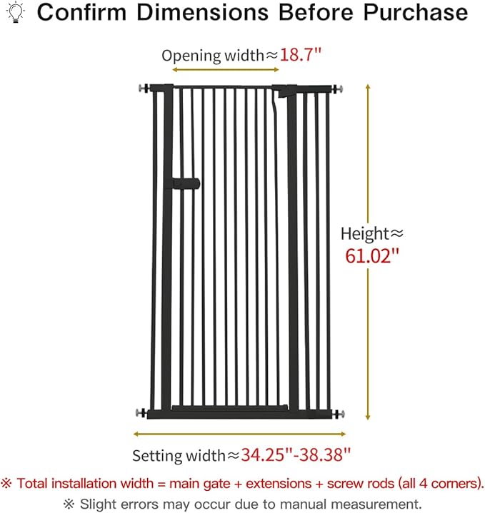 Lumizone Extra Tall Cat Gate 61.02" High Pressure Mounted Extra Wide 2025 New - Image 2