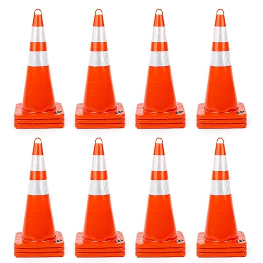 BATTIFE 24 Pack Traffic Safety Cones 28 Inches by BATTIFE