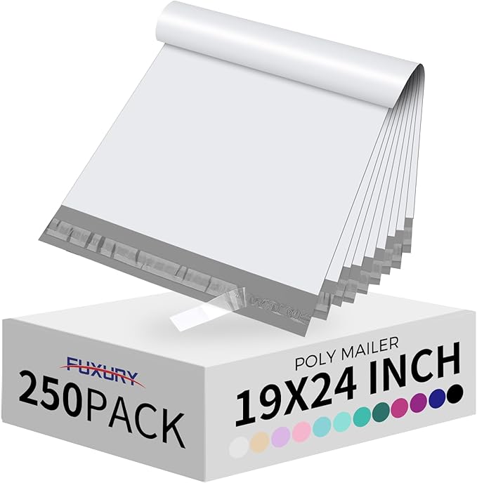 Fuxury Poly Mailers 19x24Inch 250Pcs, Waterproof Shipping Bags by Fuxury
