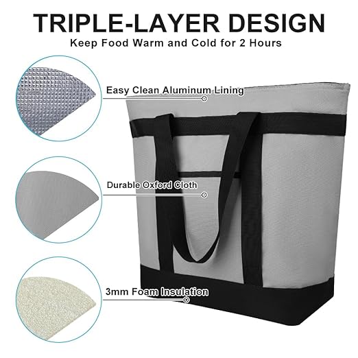 2Pk Insulated Reusable Tote Bag - Image 9