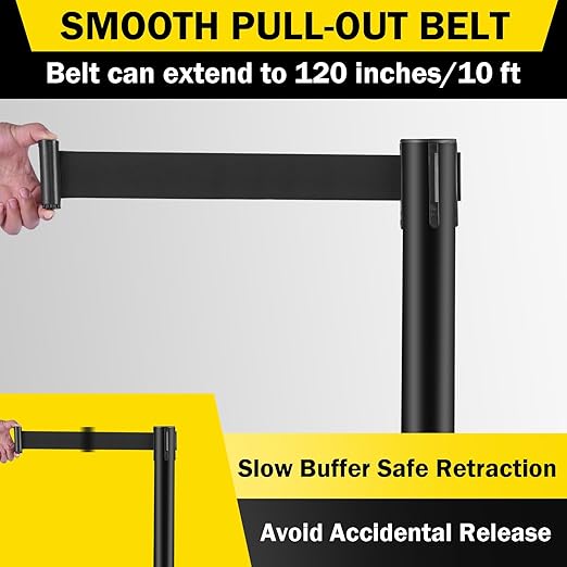 10 ft Crowd Control Stanchion Set, Crowd Control Barrier, Stanchions - Image 5