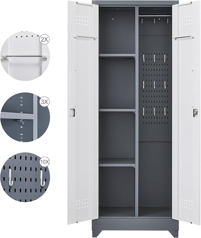 FLEXIMOUNTS 65'' Tall Metal Storage Cabinet - Image 4