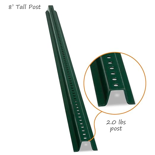 SmartSign - K-153-8-2 U-Channel Sign Post, Heavy-Duty | 8' Tall Baked Enamel - Image 3