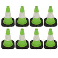 8 Pack 12 Inch Green PVC Traffic Cones Black Base Stable Durable, Sport by OranclUS