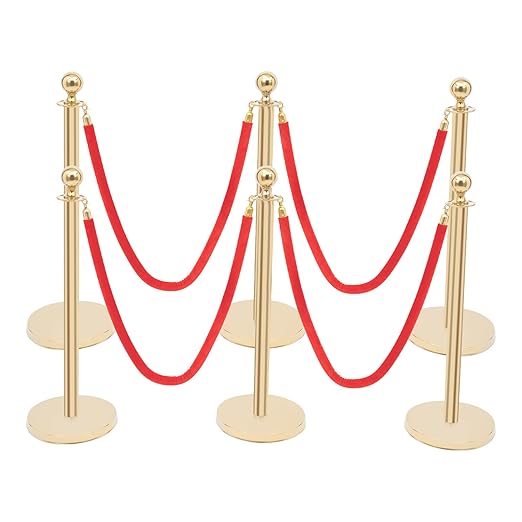 6-Piece Gold Stanchion Posts, Stanchions - Image 2