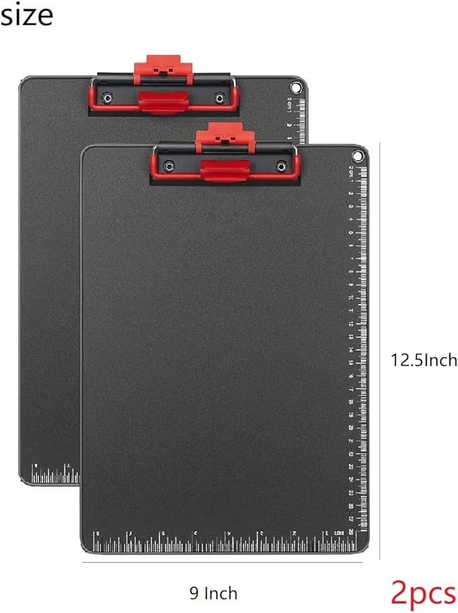Clipboards with Pen Holder A4 Size 12.5x9 Inch Aluminum Protection Edge Clip - Image 2