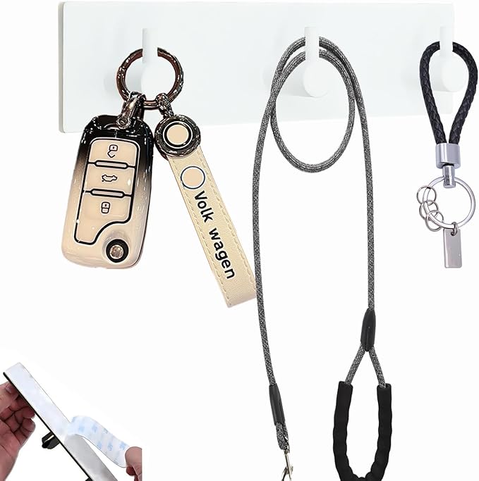 Kingdong White Key Holder for Wall 304 Stainless Key Hooks Adhesive Key Holder by Kingdong