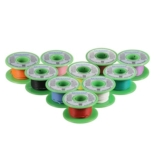 BNTECHGO 24 Gauge Silicone Wire Kit 10 Color Each 25 ft Flexible 24 AWG by BNTECHGO