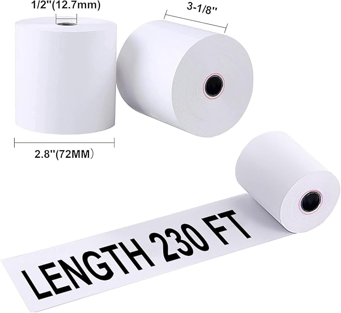 Jayard 3-1/8''x230' Thermal Paper Rolls - Image 3