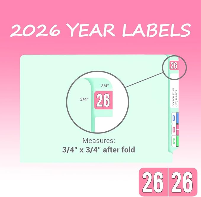 500 Pcs 2026 Year Stickers, Waterproof File Folder Labels, Self-Adhesive - Image 7
