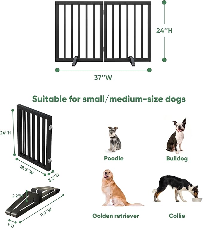 Dog Gate for Doorways, Foldable Dog Gate Indoor, Pet Gates for Doorways Bedroom - Image 2