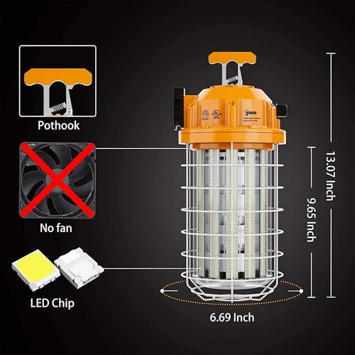 150W LED Temporary Work Light Fixture 24000 Lumen Daylight White 5000K IP64 - Image 2