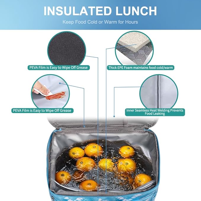 iknoe Large Cooler Bag Collapsible 24 Can Insulated Bags Leakproof Lunch Cooler - Image 2