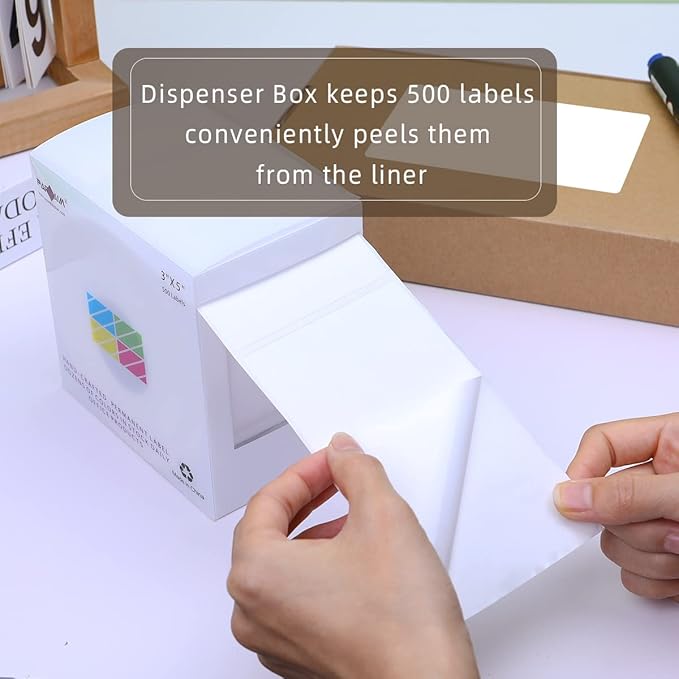 PARLAIM 3" x 5" Rectangle Adhesive Color Code Stickers, 500 per Dispenser Box - Image 3