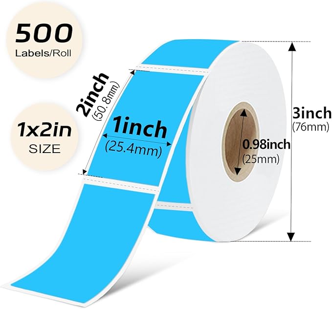 1x2 Inch Thermal Labels, Waterproof Removable Blank Stickers - Image 3