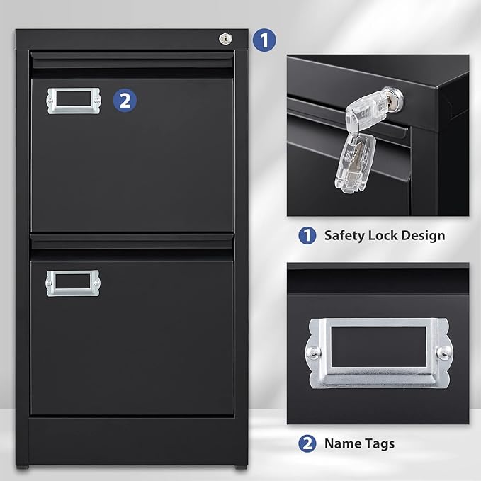 2 Drawer File Cabinet, Filing Cabinets - Image 7