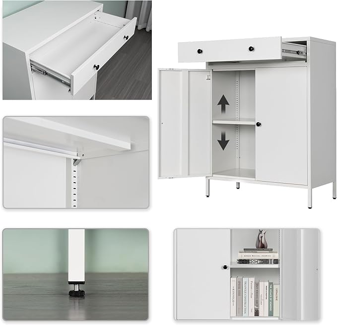 BESFUR Metal Storage Cabinet 35" H, Metal Cabinet - Image 3