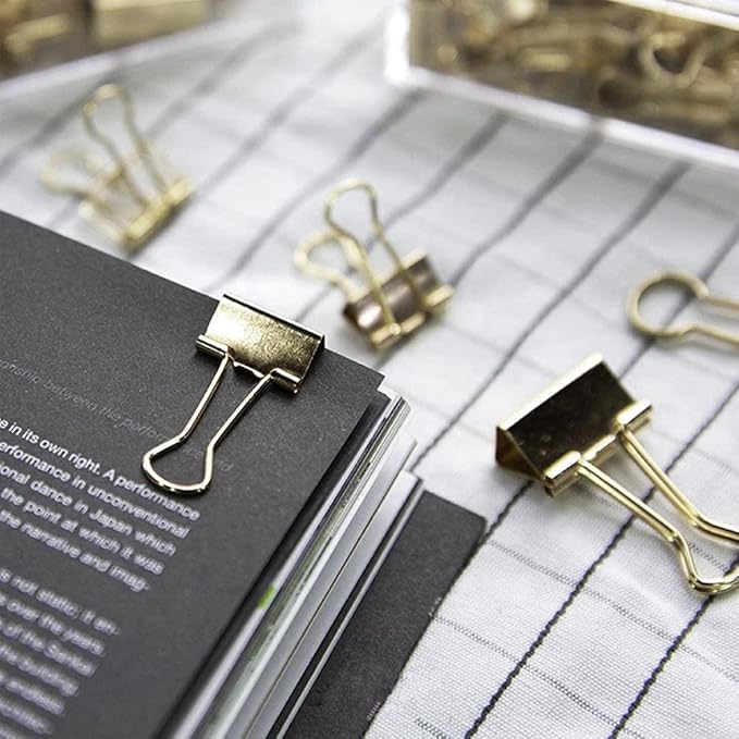 Paper Clips and Binder Clips Set, Metal Assorted Sized Binders - Image 6