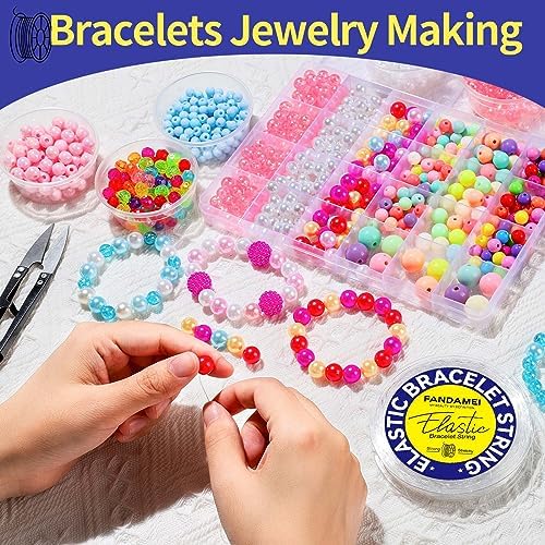 FANDAMEI 0.5mm Elastic Bracelets Strings Cord, Elastic Crystal Stretch Bead Cord for Jewelry Making, Clear Stretchy Elastic String Cord for Beading, Transparent Thread for Bracelet Necklace Making - Image 4