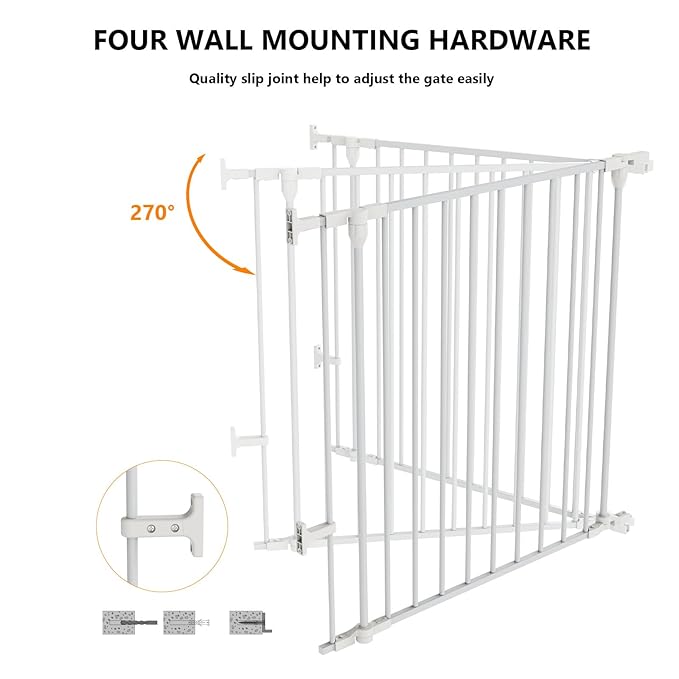 Bonnlo 82-Inch Versatile Safety Gate Metal Baby/Pet Gate Configurable Dog - Image 7