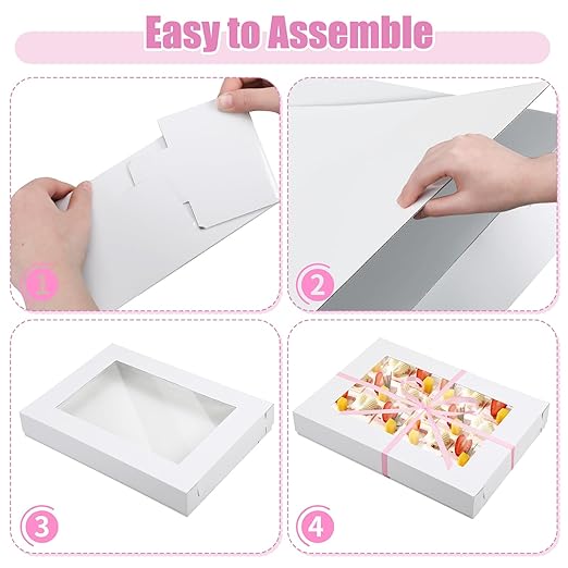 5 Set Corrugated Full Sheet Window Cake Box 26x18x4 Inch - Image 3